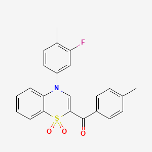 [4-(3-fluoro-4-methylphenyl)-1,1-dioxido-4H-1,4-benzothiazin-2-yl](4-methylphenyl)methanone