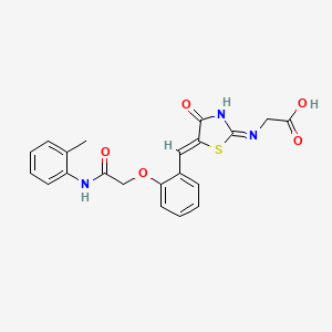 2-((E)-((Z)-4-oxo-5-(2-(2-oxo-2-(o-tolylamino)ethoxy)benzylidene)thiazolidin-2-ylidene)amino)acetic acid