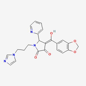 1-(3-(1H-imidazol-1-yl)propyl)-4-(benzo[d][1,3]dioxole-5-carbonyl)-3-hydroxy-5-(pyridin-2-yl)-1H-pyrrol-2(5H)-one