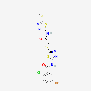 5-bromo-2-chloro-N-(5-((2-((5-(ethylthio)-1,3,4-thiadiazol-2-yl)amino)-2-oxoethyl)thio)-1,3,4-thiadiazol-2-yl)benzamide