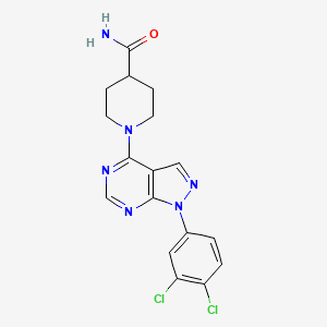 molecular formula C17H16Cl2N6O B2719990 1-(1-(3,4-dichlorophenyl)-1H-pyrazolo[3,4-d]pyrimidin-4-yl)piperidine-4-carboxamide CAS No. 890937-03-8
