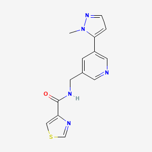 molecular formula C14H13N5OS B2719992 N-((5-(1-甲基-1H-吡唑-5-基)吡啶-3-基)甲基)噻唑-4-甲酰胺 CAS No. 2034560-07-9