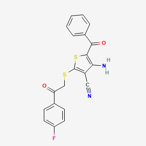 4-Amino-5-benzoyl-2-{[2-(4-fluorophenyl)-2-oxoethyl]sulfanyl}-3-thiophenecarbonitrile