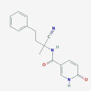 molecular formula C17H17N3O2 B2720004 N-(2-氰代-4-苯基丁-2-基)-6-氧代-1H-吡啶-3-甲酰胺 CAS No. 1385319-25-4