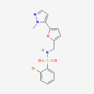 2-Bromo-N-[[5-(2-methylpyrazol-3-yl)furan-2-yl]methyl]benzenesulfonamide