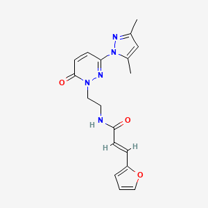 molecular formula C18H19N5O3 B2720019 (E)-N-(2-(3-(3,5-dimethyl-1H-pyrazol-1-yl)-6-oxopyridazin-1(6H)-yl)ethyl)-3-(furan-2-yl)acrylamide CAS No. 1351664-62-4