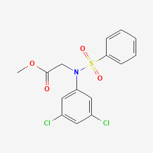 molecular formula C15H13Cl2NO4S B2720024 Methyl N-(3,5-dichlorophenyl)-N-(phenylsulfonyl)glycinate CAS No. 425605-85-2