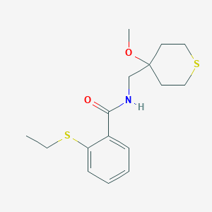 2-(ethylthio)-N-((4-methoxytetrahydro-2H-thiopyran-4-yl)methyl)benzamide