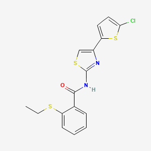 N-(4-(5-chlorothiophen-2-yl)thiazol-2-yl)-2-(ethylthio)benzamide