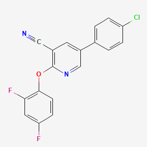 molecular formula C18H9ClF2N2O B2720040 5-(4-Chlorophenyl)-2-(2,4-difluorophenoxy)pyridine-3-carbonitrile CAS No. 338954-70-4
