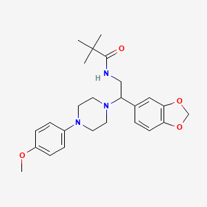 N-[2-(2H-1,3-benzodioxol-5-yl)-2-[4-(4-methoxyphenyl)piperazin-1-yl]ethyl]-2,2-dimethylpropanamide