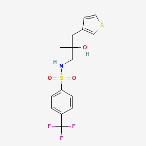 molecular formula C15H16F3NO3S2 B2720049 2-hydroxy-2-methyl-3-(thiophen-3-yl)-S-[4-(trifluoromethyl)phenyl]propane-1-sulfonamido CAS No. 2097884-70-1