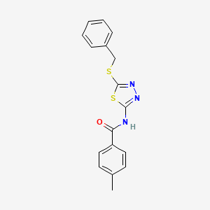 molecular formula C17H15N3OS2 B2720054 N-[5-(benzylsulfanyl)-1,3,4-thiadiazol-2-yl]-4-methylbenzamide CAS No. 393566-70-6