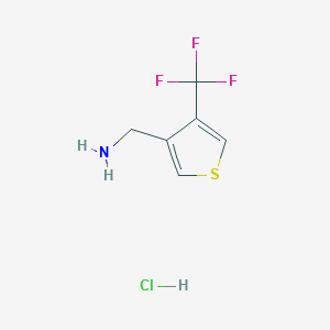molecular formula C6H7ClF3NS B2720058 (4-(Trifluoromethyl)thiophen-3-yl)methanamine hydrochloride CAS No. 2173999-10-3
