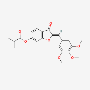 (2Z)-3-oxo-2-(3,4,5-trimethoxybenzylidene)-2,3-dihydro-1-benzofuran-6-yl 2-methylpropanoate