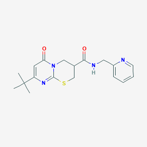 molecular formula C18H22N4O2S B2720063 8-(叔丁基)-6-氧代-N-(吡啶-2-基甲基)-2,3,4,6-四氢嘧啶并[2,1-b][1,3]噻嗪-3-甲酰胺 CAS No. 1421505-11-4