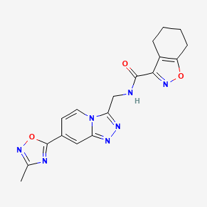 N-((7-(3-methyl-1,2,4-oxadiazol-5-yl)-[1,2,4]triazolo[4,3-a]pyridin-3-yl)methyl)-4,5,6,7-tetrahydrobenzo[d]isoxazole-3-carboxamide