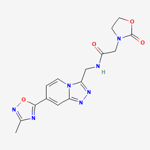 N-((7-(3-methyl-1,2,4-oxadiazol-5-yl)-[1,2,4]triazolo[4,3-a]pyridin-3-yl)methyl)-2-(2-oxooxazolidin-3-yl)acetamide