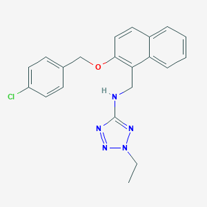 molecular formula C21H20ClN5O B272008 N-({2-[(4-chlorobenzyl)oxy]naphthalen-1-yl}methyl)-2-ethyl-2H-tetrazol-5-amine 