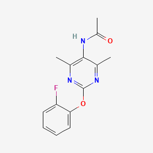 molecular formula C14H14FN3O2 B2720082 N-(2-(2-氟苯氧)-4,6-二甲基嘧啶-5-基)乙酰胺 CAS No. 1798459-31-0