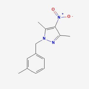 molecular formula C13H15N3O2 B2720085 3,5-Dimethyl-1-(3-methyl-benzyl)-4-nitro-1H-pyrazole CAS No. 956961-96-9