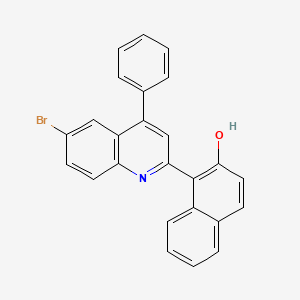 molecular formula C25H16BrNO B2720094 1-(6-Bromo-4-phenylquinolin-2-yl)naphthalen-2-ol CAS No. 313069-28-2