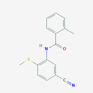 molecular formula C16H14N2OS B2720098 N-[5-氰-2-(甲硫基)苯基]-2-甲基苯甲酰胺 CAS No. 303147-28-6