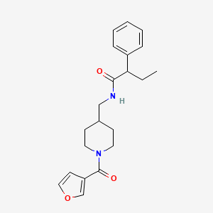 molecular formula C21H26N2O3 B2720100 N-((1-(furan-3-carbonyl)piperidin-4-yl)methyl)-2-phenylbutanamide CAS No. 1396814-48-4