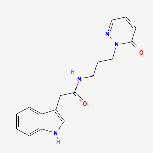 molecular formula C17H18N4O2 B2720103 2-(1H-indol-3-yl)-N-(3-(6-oxopyridazin-1(6H)-yl)propyl)acetamide CAS No. 1209944-88-6