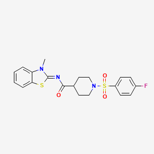 (E)-1-((4-fluorophenyl)sulfonyl)-N-(3-methylbenzo[d]thiazol-2(3H)-ylidene)piperidine-4-carboxamide