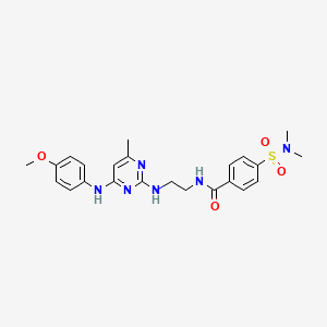 molecular formula C23H28N6O4S B2720108 4-(N,N-二甲基磺酰基)-N-(2-((4-((4-甲氧基苯基)氨基)-6-甲基嘧啶-2-基)氨基)乙基)苯甲酰胺 CAS No. 1207004-65-6
