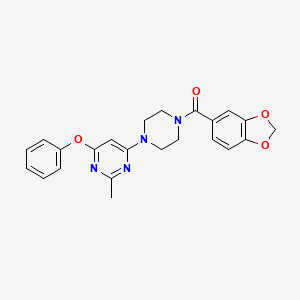 molecular formula C23H22N4O4 B2720110 Benzo[d][1,3]dioxol-5-yl(4-(2-methyl-6-phenoxypyrimidin-4-yl)piperazin-1-yl)methanone CAS No. 946324-47-6