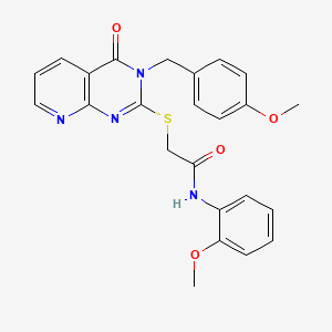 molecular formula C24H22N4O4S B2720116 2-{[3-(4-methoxybenzyl)-4-oxo-3,4-dihydropyrido[2,3-d]pyrimidin-2-yl]thio}-N-(2-methoxyphenyl)acetamide CAS No. 902912-42-9