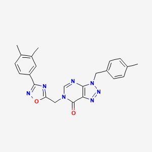 molecular formula C23H21N7O2 B2720124 6-((3-(3,4-dimethylphenyl)-1,2,4-oxadiazol-5-yl)methyl)-3-(4-methylbenzyl)-3H-[1,2,3]triazolo[4,5-d]pyrimidin-7(6H)-one CAS No. 1207031-29-5