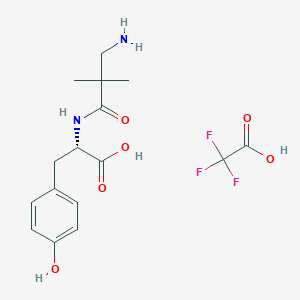 molecular formula C16H21F3N2O6 B2720126 (2S)-2-[(3-氨基-2,2-二甲基丙酰)氨基]-3-(4-羟基苯基)丙酸;2,2,2-三氟乙酸 CAS No. 2361608-73-1