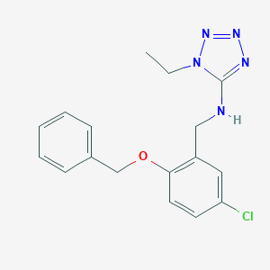 molecular formula C17H18ClN5O B272014 N-[2-(benzyloxy)-5-chlorobenzyl]-N-(1-ethyl-1H-tetraazol-5-yl)amine 