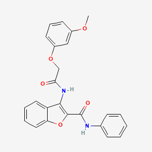 molecular formula C24H20N2O5 B2720152 3-(2-(3-methoxyphenoxy)acetamido)-N-phenylbenzofuran-2-carboxamide CAS No. 887889-43-2