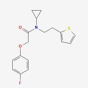 molecular formula C17H18FNO2S B2720153 N-cyclopropyl-2-(4-fluorophenoxy)-N-(2-(thiophen-2-yl)ethyl)acetamide CAS No. 1396883-10-5