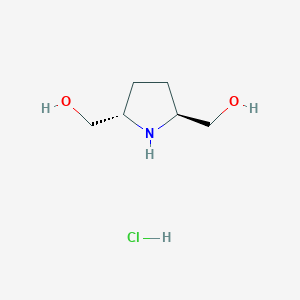 molecular formula C6H14ClNO2 B2720159 [(2S,5S)-5-(Hydroxymethyl)pyrrolidin-2-yl]methanol;hydrochloride CAS No. 1955557-67-1