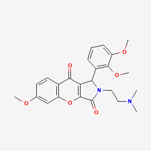 molecular formula C24H26N2O6 B2720160 1-(2,3-Dimethoxyphenyl)-2-(2-(dimethylamino)ethyl)-6-methoxy-1,2-dihydrochromeno[2,3-c]pyrrole-3,9-dione CAS No. 886155-08-4