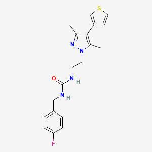 1-(2-(3,5-dimethyl-4-(thiophen-3-yl)-1H-pyrazol-1-yl)ethyl)-3-(4-fluorobenzyl)urea