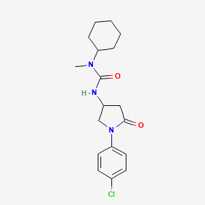 3-(1-(4-Chlorophenyl)-5-oxopyrrolidin-3-yl)-1-cyclohexyl-1-methylurea