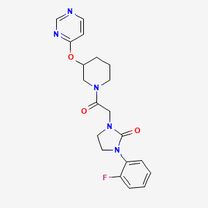 1-(2-Fluorophenyl)-3-(2-oxo-2-(3-(pyrimidin-4-yloxy)piperidin-1-yl)ethyl)imidazolidin-2-one