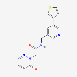 molecular formula C16H14N4O2S B2720176 2-(6-氧代吡啶嗪-1(6H)-基)-N-((5-(噻吩-3-基)吡啶-3-基)甲基)乙酰胺 CAS No. 1788852-35-6