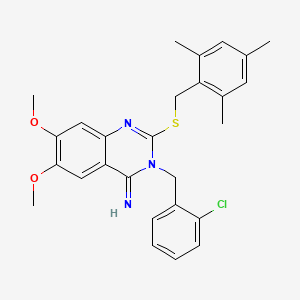 3-(2-chlorobenzyl)-2-[(mesitylmethyl)sulfanyl]-6,7-dimethoxy-4(3H)-quinazolinimine