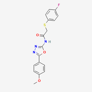 2-(4-fluorophenyl)sulfanyl-N-[5-(4-methoxyphenyl)-1,3,4-oxadiazol-2-yl]acetamide