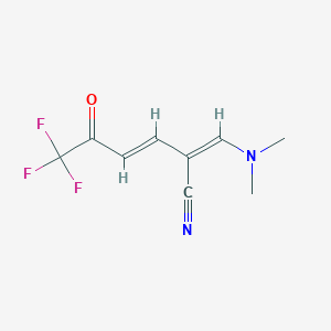 (2Z,3E)-2-[(dimethylamino)methylidene]-6,6,6-trifluoro-5-oxohex-3-enenitrile