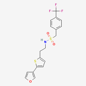 N-(2-(5-(furan-3-yl)thiophen-2-yl)ethyl)-1-(4-(trifluoromethyl)phenyl)methanesulfonamide