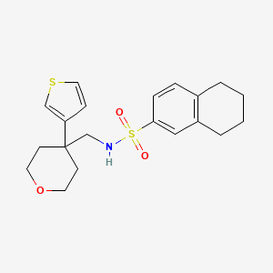 N-((4-(thiophen-3-yl)tetrahydro-2H-pyran-4-yl)methyl)-5,6,7,8-tetrahydronaphthalene-2-sulfonamide