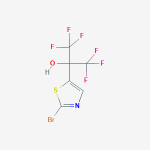 molecular formula C6H2BrF6NOS B2720216 5-Thiazolemethanol, 2-bromo-alpha,alpha-bis(trifluoromethyl)- CAS No. 1196694-65-1